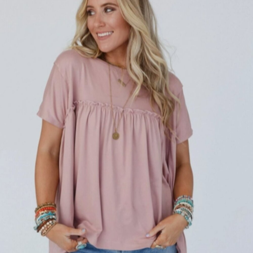 NWT - Three Bird Nest Sunday Morning Babydoll Top - Picture 2 of 3